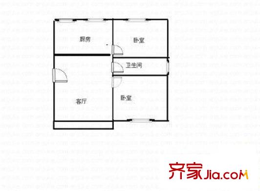 麗澤荷亭苑戶型圖戶型圖 2室2廳1衛(wèi)1廚