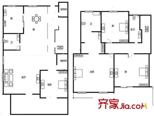 由由新景苑 4室 戶型圖
