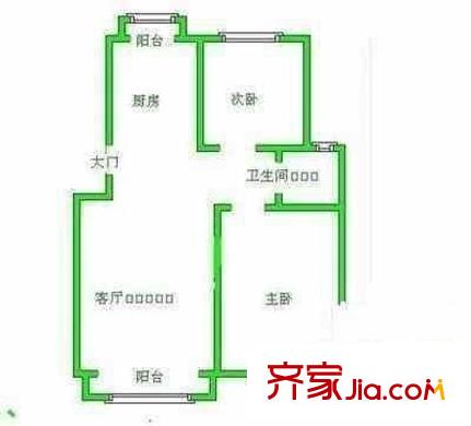 周東公寓 2室 戶型圖