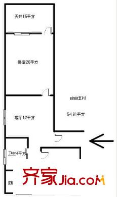 由由五村戶型圖戶型圖 2室1廳1衛(wèi)1廚