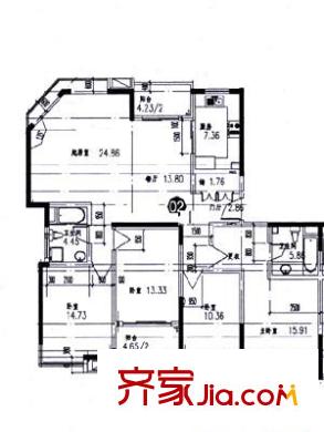 建華鉆石公寓戶型圖戶型圖 4室2廳2衛(wèi)