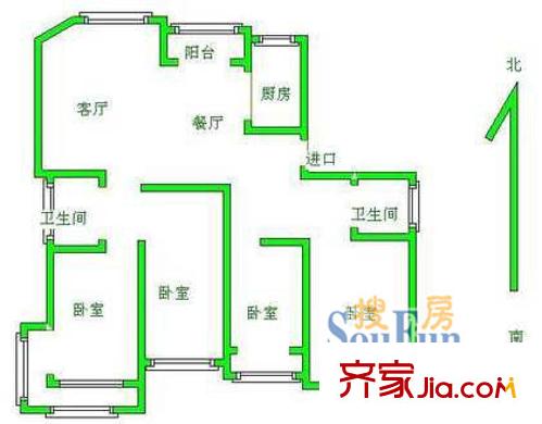 上海 建華鉆石公寓 戶型圖