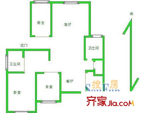 上海 建華鉆石公寓 戶型圖