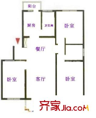 由由新景苑 3室 戶型圖