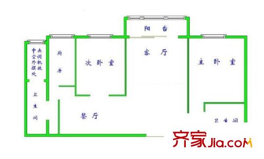 巨洋豪園戶型圖戶型圖 2室2廳2衛(wèi)1廚