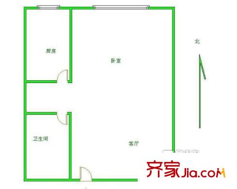大众公寓户型图户型图 1室1厅1卫1厨