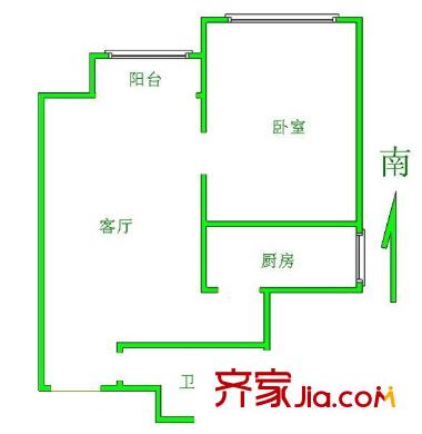 大众公寓户型图户型图 1室1厅1卫1厨