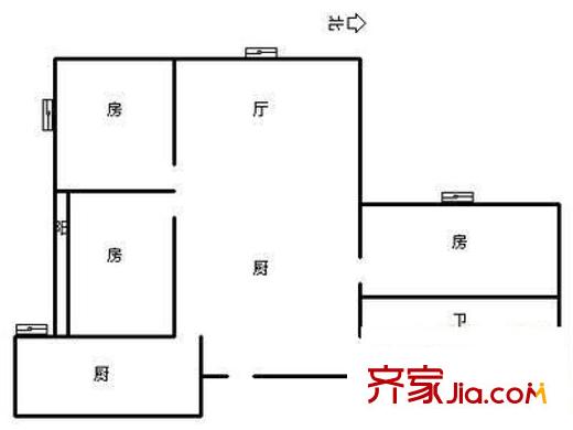 黃浦房產(chǎn) 3室 戶型圖