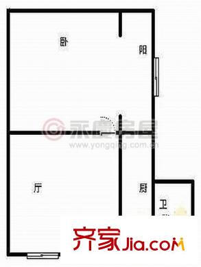 黃浦房產 1室 戶型圖