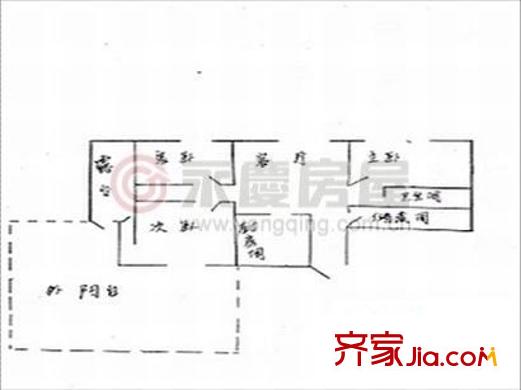 黃浦房產(chǎn) 3室 戶型圖