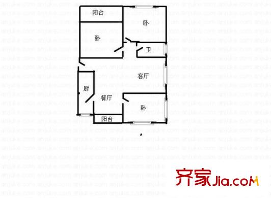 宝鸿小区户型图户型图 3室1厅1卫1厨