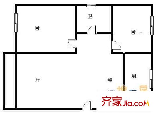 科达公寓户型图户型图 2室2厅1卫1厨