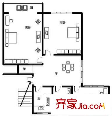 上鋼一村 3室 戶型圖