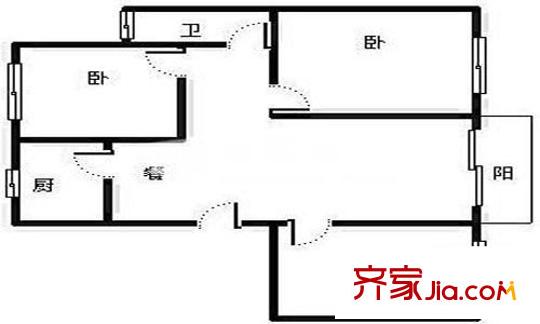 宝鸿小区户型图户型图 3室1厅1卫1厨