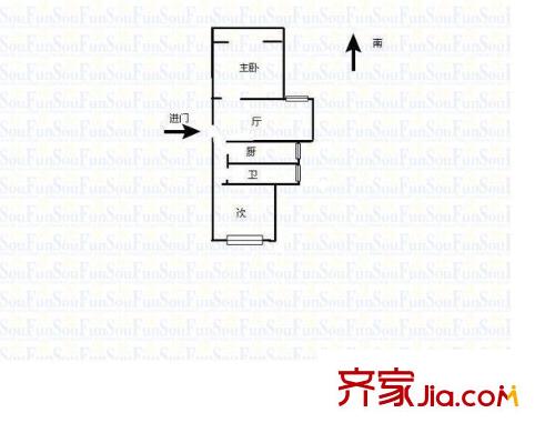 崮山小區(qū) 2室 戶型圖