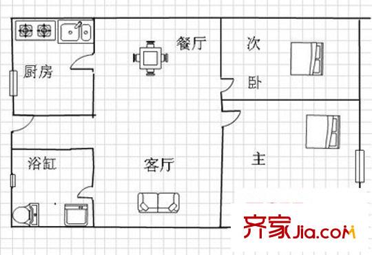彩虹園 3室 戶型圖