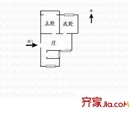 崮山小區(qū) 2室 戶型圖