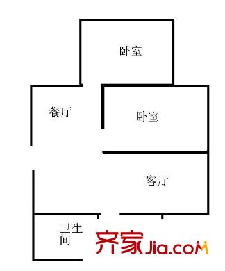 上海 崮山小區(qū)2室 戶型圖