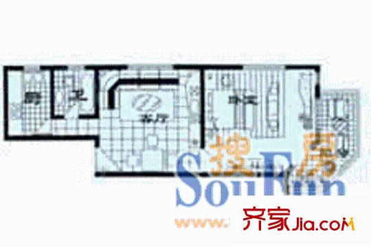 益民公寓户型图1室1厅1卫1厨