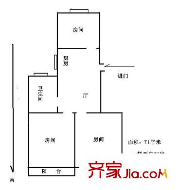 巨東小區(qū)戶型圖戶型圖 3室1廳1衛(wèi)1廚