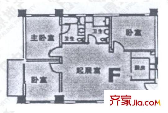 延平大厦 3室 户型图