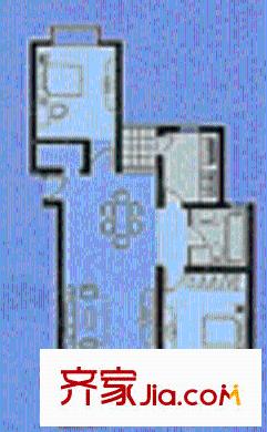 水岸茗苑户型图2室2厅3卫1厨