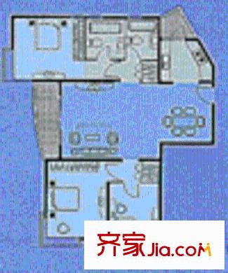 水岸茗苑户型图3室2厅3卫1厨