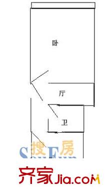 上海 凌一小區(qū)1室 戶型圖