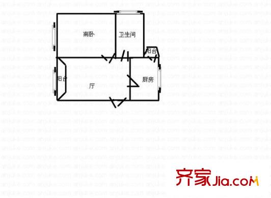 云松景庭 1室 戶型圖