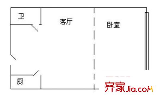 碧?，F(xiàn)代苑 1室 戶型圖