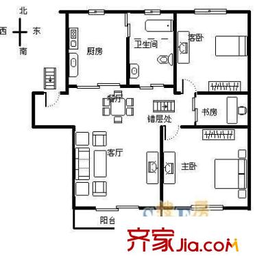 茂盛大厦 4室 户型图
