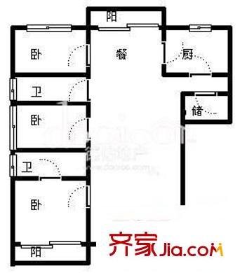 茂盛大厦 3室 户型图
