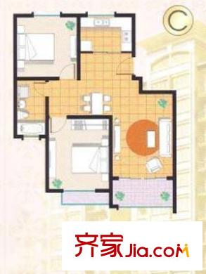 臨港泥城苑C戶型 2室2廳1衛(wèi)1廚
