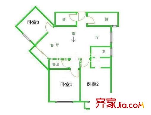 茂盛大厦 3室 户型图
