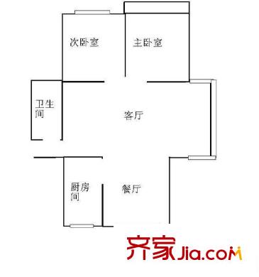 天申综合小区 3室 户型图