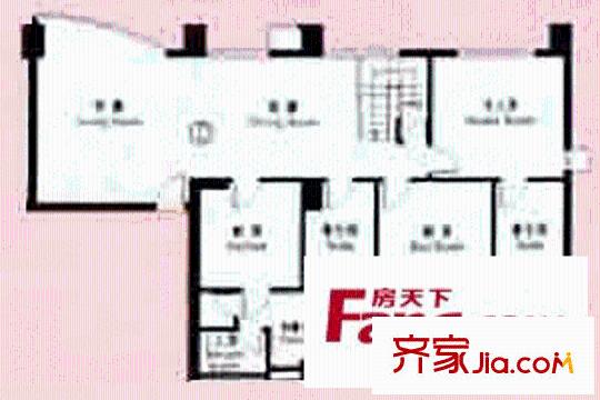 华山花园户型图3室2厅2卫1厨