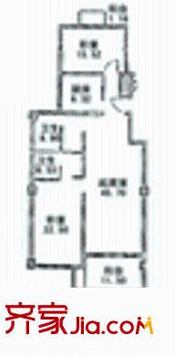 德阳花苑户型图2室2厅2卫1厨