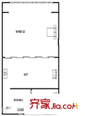 中阳小区 1室 户型图