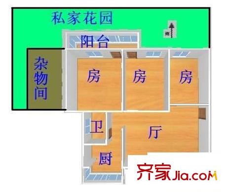 濂泉路小区 3室 户型图