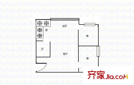 昌盛小区 2室 户型图