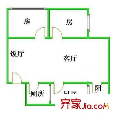 昌盛小区户型图2室2厅户型图 2室2厅1卫1厨