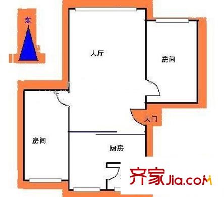 银翔花园 2室 户型图
