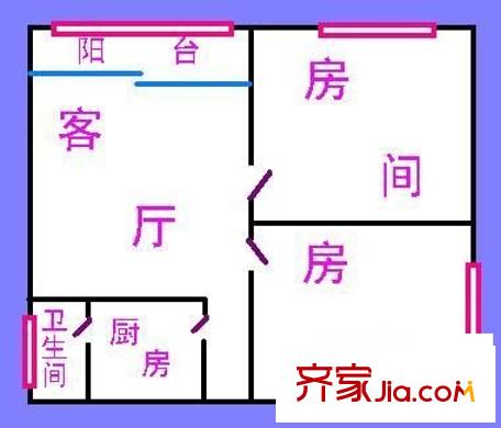 银翔花园 2室 户型图