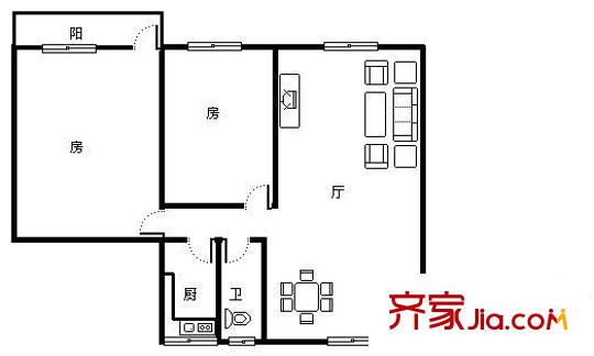 银翔花园户型图4室1厅户型图 4室1厅1卫1厨