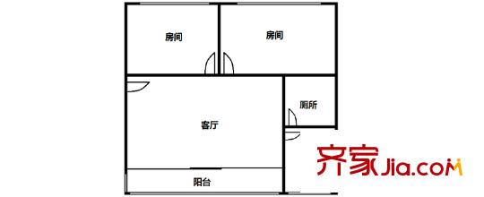 宏航苑户型图2室1厅户型图 2室1厅1卫1厨