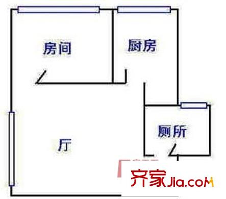 广雅小区 1室 户型图
