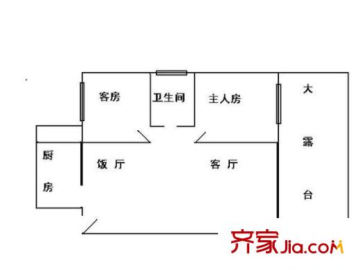 保利白云山庄户型图2室2厅户型图 2室2厅1卫1厨