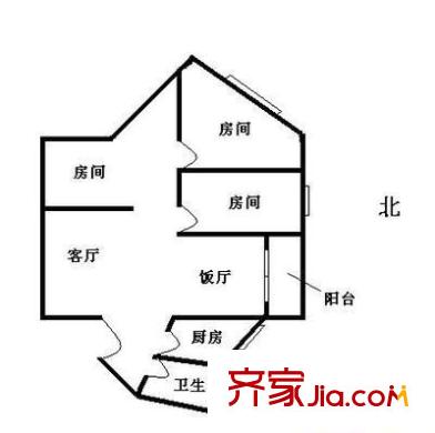 永发小区户型图3房2厅户型图 3室2厅1卫1厨
