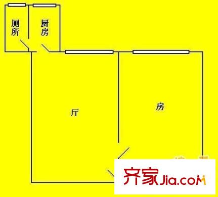 周门小区户型图1室1厅户型图 1室1厅1卫1厨