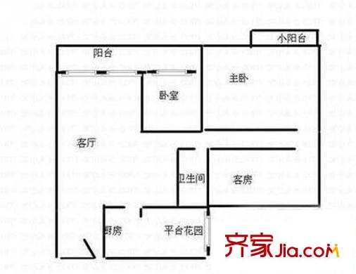 翠谷居 3室 户型图